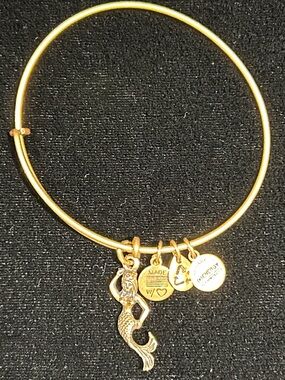 Alex and Ani Gold Mermaid Charm Bangle Bracelet